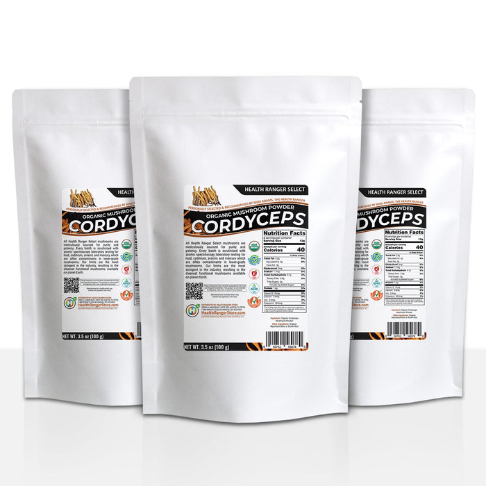 Organic Cordyceps Mushroom Powder 3.5 oz (100g) (3-Pack)