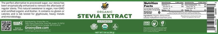 Organic Stevia Extract Powder 0.6oz (18g)