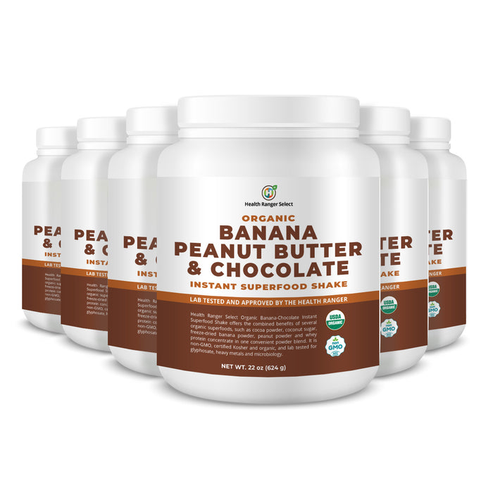 Organic Banana Peanut Butter & Chocolate Instant Superfood Shake  22 oz (624g) (6-Pack)