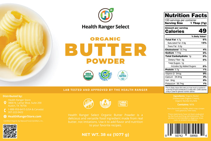 Organic Butter Powder 38 oz (1077 g) #10 Can (2-Pack)