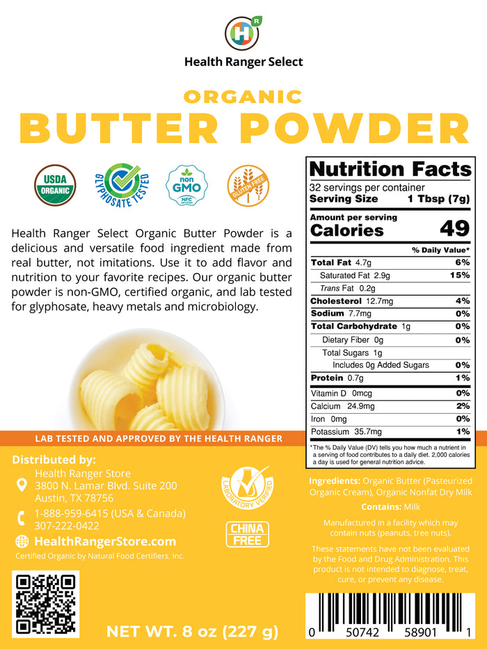 Organic Butter Powder 8 oz (227g) (3-Pack)