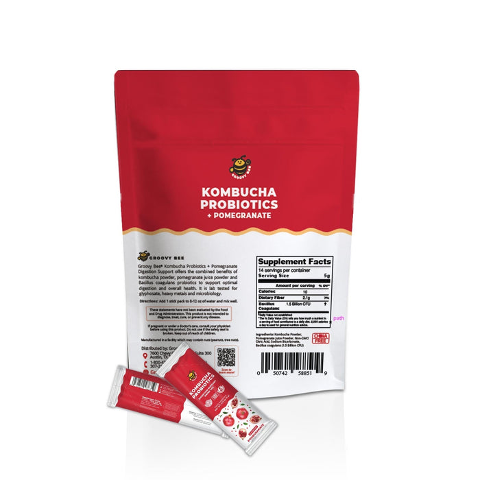 Kombucha Probiotics + Pomegranate Powder (14 counts) 2.5 oz (70g) (6-Pack)
