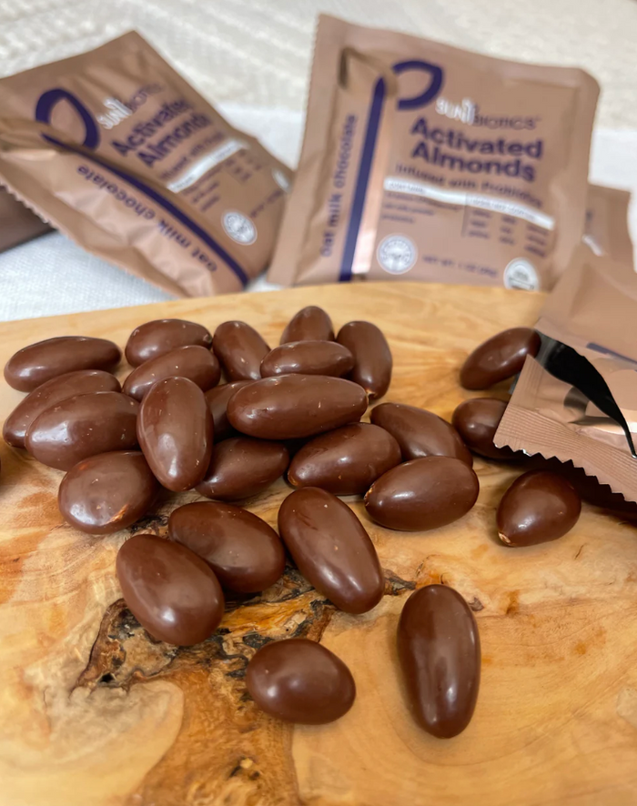 Sunbiotics Activated Almonds: Oat Milk Chocolate 1 oz (28g)