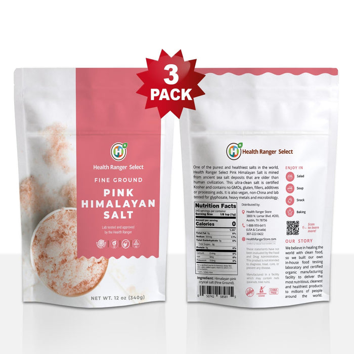 Pink Himalayan Salt Fine Ground 12 oz (340 g) (3-Pack)
