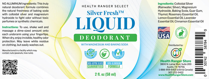 Silver Fresh Liquid Deodorant with Magnesium and Baking Soda 2 fl. oz (58ml)