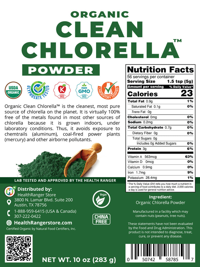 Organic Clean Chlorella Powder 10 oz (283g)