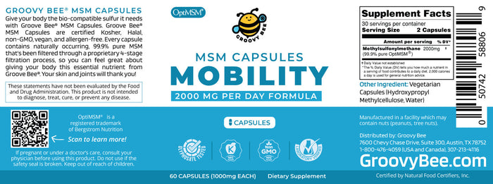 OptiMSM Capsules for Joint Health 1000mg (60 Caps) (3-Pack)