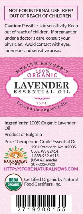 GIFT - 100% Organic Lavender Essential Oil 0.5oz (15ml)